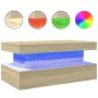 Coffee table with LED lights Sonoma oak 90x50x40 cm by , Coffee table - Ref: Foro24-839849, Price: 83,34 €, Discount: %