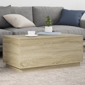 LED-Couchtisch in Sonoma-Eiche mit den Maßen 90x50x40 cm. von , Couchtisch - Ref: Foro24-839877, Preis: 51,97 €, Rabatt: %