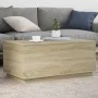 Mesa de centro con luces LED roble Sonoma 90x50x40 cm by , Coffee table - Ref: Foro24-839877, Price: 51,45 €, Discount: %