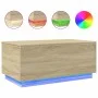 Mesa de centro con luces LED roble Sonoma 90x50x40 cm by , Coffee table - Ref: Foro24-839877, Price: 51,45 €, Discount: %