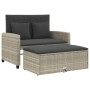 Gartensofa mit Kissen, 2-Sitzer, hellgraues synthetisches Rattan von , Outdoor-Sofas - Ref: Foro24-365137, Preis: 301,68 €, R...