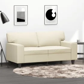 2-seater cream-colored synthetic leather sofa 120 cm by , Sofas - Ref: Foro24-359413, Price: 218,68 €, Discount: %