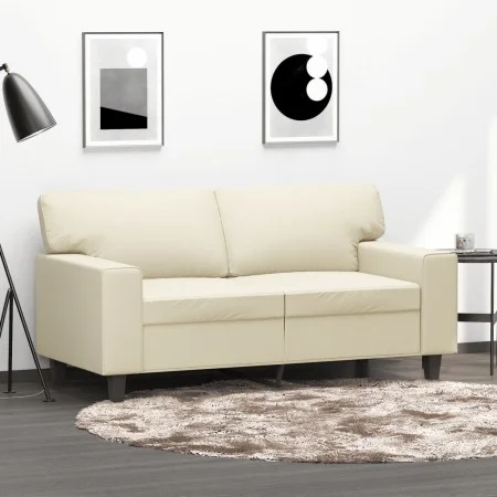 2-Sitzer-Sofa aus cremefarbenem Kunstleder, 120 cm von , Sofas - Ref: Foro24-359413, Preis: 218,68 €, Rabatt: %