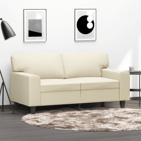 Sofá de 2 plazas de cuero sintético color crema 120 cm de , Sofás - Ref: Foro24-359413, Precio: 221,90 €, Descuento: %