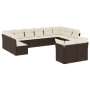 Garden sofa and cushion set 12 pieces brown synthetic rattan by , Garden sets - Ref: Foro24-3218433, Price: 722,66 €, Discoun...