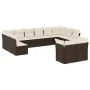 Garden sofa and cushion set 12 pieces brown synthetic rattan by , Garden sets - Ref: Foro24-3218433, Price: 775,49 €, Discoun...