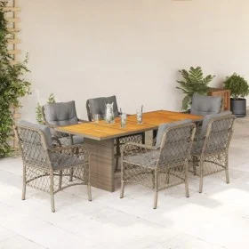 7-piece garden dining set with beige synthetic rattan cushions by , Garden sets - Ref: Foro24-3212078, Price: 829,44 €, Disco...