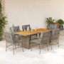 7-teiliges Garten-Essset mit beigen Kissen aus synthetischem Rattan von , Gartensets - Ref: Foro24-3212078, Preis: 798,48 €, ...