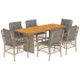7-piece garden dining set with beige synthetic rattan cushions by , Garden sets - Ref: Foro24-3212078, Price: 829,44 €, Disco...