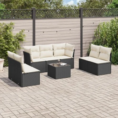 8-piece garden sofa set and black synthetic rattan cushions by , Garden sets - Ref: Foro24-3249255, Price: 445,35 €, Discount: %