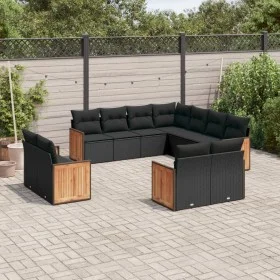 11-teiliges Gartensofa-Set und schwarze synthetische Rattankissen von , Gartensets - Ref: Foro24-3260578, Preis: 810,75 €, Ra...