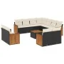 Set de sofás de jardín 12 piezas cojines ratán sintético negro de , Conjuntos de jardín - Ref: Foro24-3260586, Precio: 846,73...