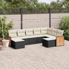 8-teiliges Gartensofa-Set und schwarze synthetische Rattankissen von , Gartensets - Ref: Foro24-3260621, Preis: 529,86 €, Rab...