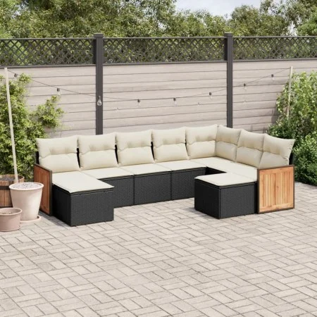 8-teiliges Gartensofa-Set und schwarze synthetische Rattankissen von , Gartensets - Ref: Foro24-3260621, Preis: 529,86 €, Rab...