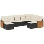 8-teiliges Gartensofa-Set und schwarze synthetische Rattankissen von , Gartensets - Ref: Foro24-3260621, Preis: 529,86 €, Rab...