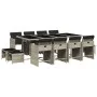 Set comedor jardín y cojines 13 pzas ratán sintético gris claro de , Conjuntos de jardín - Ref: Foro24-3211163, Precio: 817,7...