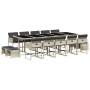 Garten-Essgruppe und Kissen, 15-teilig, hellgraues synthetisches Rattan von , Gartensets - Ref: Foro24-3211355, Preis: 820,23...