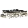 Set comedor jardín y cojines 15 pzas ratán sintético gris claro de , Conjuntos de jardín - Ref: Foro24-3211355, Precio: 921,9...