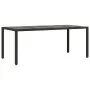 Garden table glass surface PE rattan black 190x90x75 cm by , Garden tables - Ref: Foro24-365537, Price: 190,33 €, Discount: %
