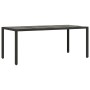 Gartentisch Glasoberfläche PE Rattan schwarz 190x90x75 cm von , Gartentische - Ref: Foro24-365537, Preis: 193,83 €, Rabatt: %