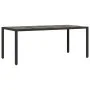 Garden table glass surface PE rattan black 190x90x75 cm by , Garden tables - Ref: Foro24-365537, Price: 190,33 €, Discount: %