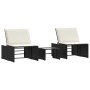 Sun loungers with table 2 units black synthetic rattan by , Loungers - Ref: Foro24-368422, Price: 135,22 €, Discount: %