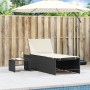 Sun loungers with table 2 units black synthetic rattan by , Loungers - Ref: Foro24-368422, Price: 135,22 €, Discount: %