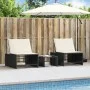 Sonnenliegen mit Tisch 2 Einheiten aus schwarzem synthetischem Rattan von , Liegen - Ref: Foro24-368422, Preis: 179,66 €, Rab...