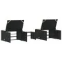 Sonnenliegen mit Tisch 2 Einheiten aus schwarzem synthetischem Rattan von , Liegen - Ref: Foro24-368422, Preis: 179,66 €, Rab...