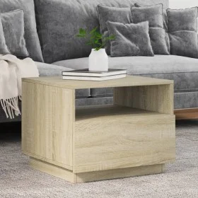 Coffee table with LED lights Sonoma oak 50x49x40 cm by , Coffee table - Ref: Foro24-839828, Price: 68,07 €, Discount: %