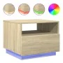 Mesa de centro con luces LED roble Sonoma 50x49x40 cm de , Mesas de centro - Ref: Foro24-839828, Precio: 68,07 €, Descuento: %