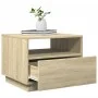 Mesa de centro con luces LED roble Sonoma 50x49x40 cm de , Mesas de centro - Ref: Foro24-839828, Precio: 68,07 €, Descuento: %