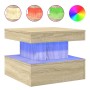 Coffee table with LED lights Sonoma oak 50x50x40 cm by , Coffee table - Ref: Foro24-839842, Price: 51,30 €, Discount: %