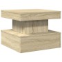 Coffee table with LED lights Sonoma oak 50x50x40 cm by , Coffee table - Ref: Foro24-839842, Price: 51,30 €, Discount: %