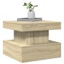 Coffee table with LED lights Sonoma oak 50x50x40 cm by , Coffee table - Ref: Foro24-839842, Price: 51,30 €, Discount: %