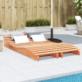 Tumbonas madera maciza de pino marrón 2 uds 205x60x31,5 cm de , Tumbonas - Ref: Foro24-844651, Precio: 170,85 €, Descuento: %
