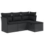 4-teilige Gartensofagarnitur mit schwarzen synthetischen Rattankissen von , Gartensets - Ref: Foro24-3263111, Preis: 249,88 €...