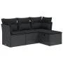 4-teilige Gartensofagarnitur mit schwarzen synthetischen Rattankissen von , Gartensets - Ref: Foro24-3263111, Preis: 254,74 €...