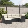 Set de sofás de jardín 6 piezas y cojines ratán sintético negro by , Garden sets - Ref: Foro24-3263172, Price: 363,98 €, Disc...