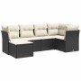 Set de sofás de jardín 6 piezas y cojines ratán sintético negro by , Garden sets - Ref: Foro24-3263172, Price: 349,44 €, Disc...