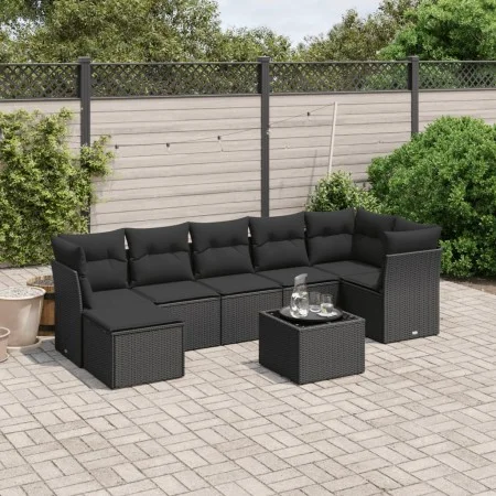 8-piece garden sofa set and black synthetic rattan cushions by , Garden sets - Ref: Foro24-3263201, Price: 505,99 €, Discount: %