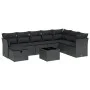8-teiliges Gartensofa-Set und Kissen aus schwarzem Kunststoff-Rattan. von , Gartensets - Ref: Foro24-3263281, Preis: 555,69 €...