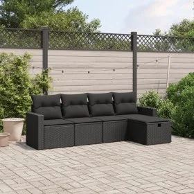 Gartenmöbel-Set 5-teilig mit schwarzen Polstern aus synthetischem Rattan von , Gartensets - Ref: Foro24-3263461, Preis: 312,2...