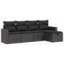 Set de muebles de jardín 5 pzas y cojines ratán sintético negro by , Garden sets - Ref: Foro24-3263461, Price: 310,95 €, Disc...