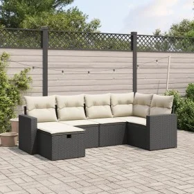 6-teiliges Gartensofa-Set und schwarze synthetische Rattankissen von , Gartensets - Ref: Foro24-3263482, Preis: 364,15 €, Rab...