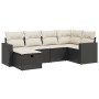 6-teiliges Gartensofa-Set und schwarze synthetische Rattankissen von , Gartensets - Ref: Foro24-3263482, Preis: 359,67 €, Rab...