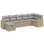 Garden sofa set with beige cushions mix 7 pieces PE rattan by , Garden sets - Ref: Foro24-3263505, Price: 434,61 €, Discount: %