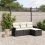 Gartensitzgruppe 4-teilig mit schwarzen Polstern aus synthetischem Rattan von , Gartensets - Ref: Foro24-3263752, Preis: 247,...