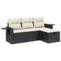 Juego de sofás jardín 4 pzas con cojines ratán sintético negro by , Garden sets - Ref: Foro24-3263752, Price: 242,25 €, Disco...