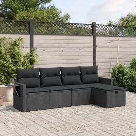 Gartenmöbel-Set 5-teilig mit schwarzen Polstern aus synthetischem Rattan von , Gartensets - Ref: Foro24-3263771, Preis: 327,2...